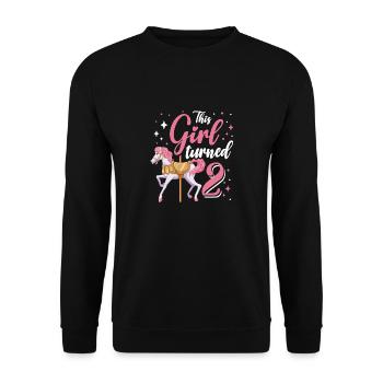 Carousel Birthday Party Cette fille a eu 2 ans - Sweat-shirt Unisexe - noir - Devant - Alina (178cm) & Michal (187cm)