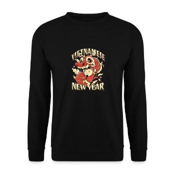 Chat du Nouvel An vietnamien 2023 I Cadeau - Sweat-shirt Unisexe - noir - Devant - Alina (178cm) & Michal (187cm)
