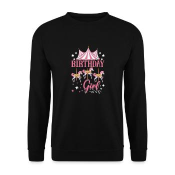 Carrousel Fête d’anniversaire Fille d’anniversaire - Sweat-shirt Unisexe - noir - Devant - Alina (178cm) & Michal (187cm)
