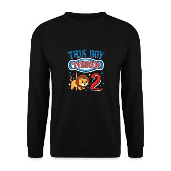 Carousel Birthday Party Lion This Boy - Unisex Sweatshirt - black - Front - Alina (178cm) & Michal (187cm)