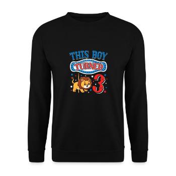 Carousel Birthday Party Lion This Boy - Unisex Sweatshirt - black - Front - Alina (178cm) & Michal (187cm)