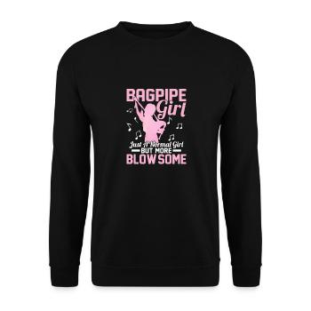 Bagpipe Girl Just a Normal Girl But More Blow-Some - Unisex Pullover - Schwarz - Vorne - Alina (178cm) & Michal (187cm)