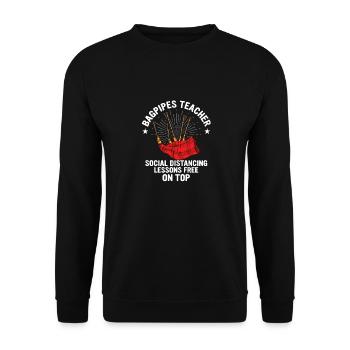 Professeur de cornemuse - Cours de distanciation sociale gratuits - Sweat-shirt Unisexe - noir - Devant - Alina (178cm) & Michal (187cm)