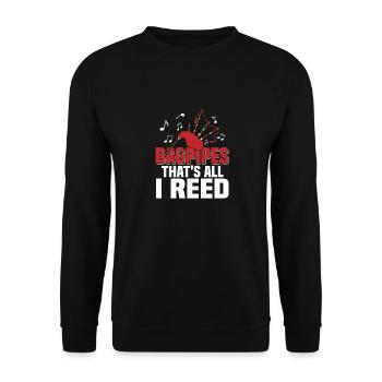 Cornemuse c’est tout I Reed Joueur de cornemuse Écossais Bagpi - Sweat-shirt Unisexe - noir - Devant - Alina (178cm) & Michal (187cm)