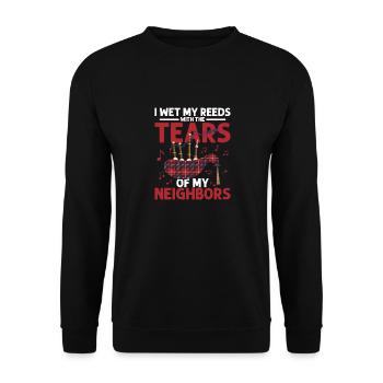 I Wet My Reeds With The Tears Of My Neighbors Bagp - Unisex Pullover - Schwarz - Vorne - Alina (178cm) & Michal (187cm)