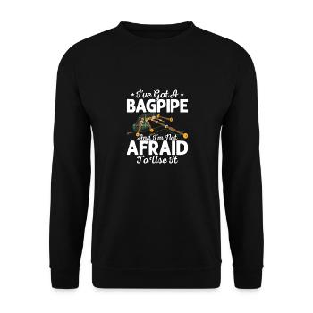 I've Got A Bagpipe And I'm Not Afraid To Use It Ba - Unisex Pullover - Schwarz - Vorne - Alina (178cm) & Michal (187cm)