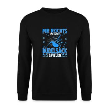 Dudelsack Musikverein Sackpfeifer Musiker - Unisex Pullover - Schwarz - Vorne - Alina (178cm) & Michal (187cm)