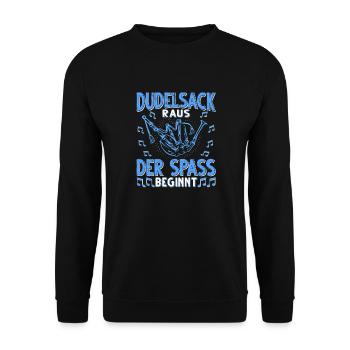 Dudelsack Musikverein Sackpfeifer Musiker - Unisex Pullover - Schwarz - Vorne - Alina (178cm) & Michal (187cm)