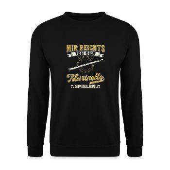 Klarinette Musiker Klarinettist - Unisex Pullover - Schwarz - Vorne - Alina (178cm) & Michal (187cm)