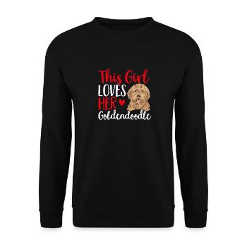 Goldendoodle Doodle Chien - Sweat-shirt Unisexe - noir - Devant - Alina (178cm) & Michal (187cm)