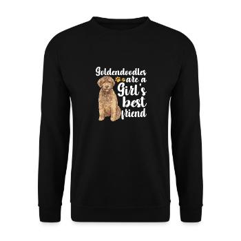 Goldendoodle Doodle Hund - Unisex Pullover - Schwarz - Vorne - Alina (178cm) & Michal (187cm)