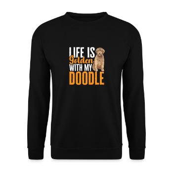 Goldendoodle Doodle Hund - Unisex Pullover - Schwarz - Vorne - Alina (178cm) & Michal (187cm)