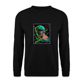 Anime Polygon Swordsman Pirate Geometric - Unisex Sweatshirt - black - Front - Alina (178cm) & Michal (187cm)