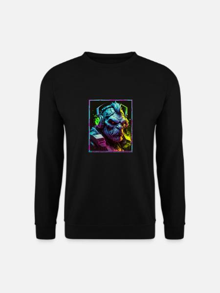 Orc Polygon Headset Headphones Gamer Geometrisch - Unisex Pullover - Schwarz