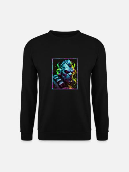 Orc Polygon Headset Headphones Gamer Geometrisch - Unisex Pullover - Schwarz