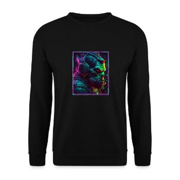 Orc Polygon Casque Casque Gamer Géométrique - Sweat-shirt Unisexe - noir - Devant - Alina (178cm) & Michal (187cm)