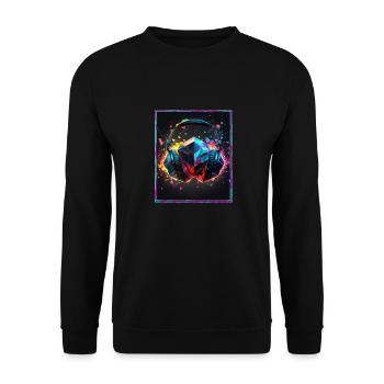 Polygon Headset Headphones Gamer Geometric - Unisex Sweatshirt - black - Front - Alina (178cm) & Michal (187cm)
