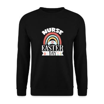 Krankenschwester Ostern Tag Stethoskop Hase - Unisex Pullover - Schwarz - Vorne - Alina (178cm) & Michal (187cm)