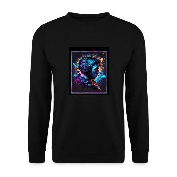 Polygon Headset Headphones Gamer Geometric - Unisex Sweatshirt - black - Front - Alina (178cm) & Michal (187cm)