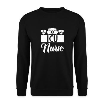 Intensive care nurse Intensive care unit - Unisex Sweatshirt - black - Front - Alina (178cm) & Michal (187cm)