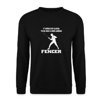 fencing funny saying martial arts funny fencers - Unisex Sweatshirt - black - Front - Alina (178cm) & Michal (187cm)