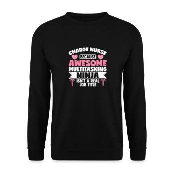 Stationsschwester Krankenpflege Medizin - Unisex Pullover - Schwarz - Vorne - Alina (178cm) & Michal (187cm)