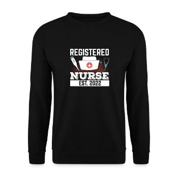 Registered Nurse Est 2022 RN Krankenp - Unisex Sweatshirt - black - Front - Alina (178cm) & Michal (187cm)