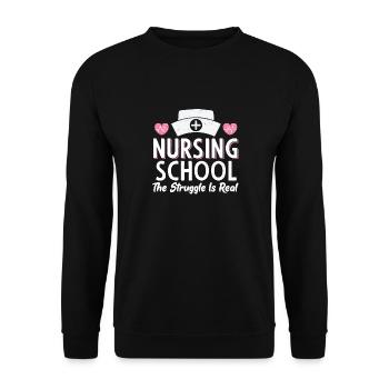Étudiante infirmière école Das Ringe - Sweat-shirt Unisexe - noir - Devant - Alina (178cm) & Michal (187cm)