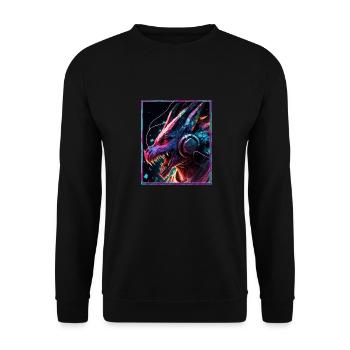 Dragon Polygon Headset Headphones Geometric - Unisex Sweatshirt - black - Front - Alina (178cm) & Michal (187cm)