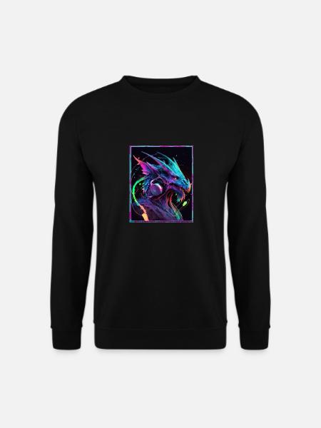 Drache Polygon Headset Headphones Geometrisch - Unisex sweater - sort