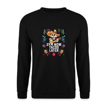 Gym Now Tacos Taco Eater Mexican Food Fitness - Unisex Pullover - Schwarz - Vorne - Alina (178cm) & Michal (187cm)