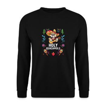 Holy Guacamole Lover Avocado Vegetarian Guac Dip - Unisex Pullover - Schwarz - Vorne - Alina (178cm) & Michal (187cm)