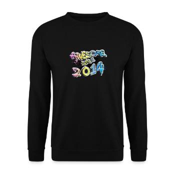 Awesome since 2014 - Unisex Pullover - Schwarz - Vorne - Alina (178cm) & Michal (187cm)