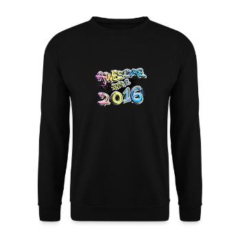Awesome since 2016 - Unisex Sweatshirt - black - Front - Alina (178cm) & Michal (187cm)