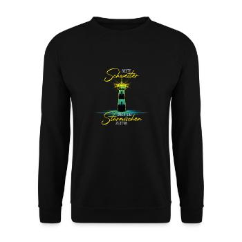 Beste Schwester Auch In Stürmischen Zeiten - Leuch - Unisex Pullover - Schwarz - Vorne - Alina (178cm) & Michal (187cm)