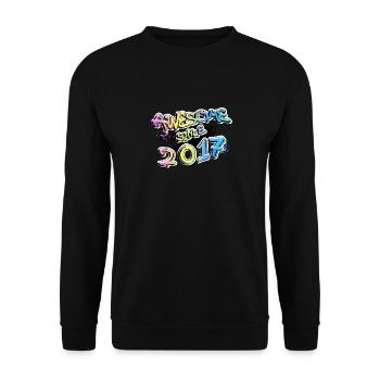 Awesome since 2016 - Unisex Sweatshirt - black - Front - Alina (178cm) & Michal (187cm)