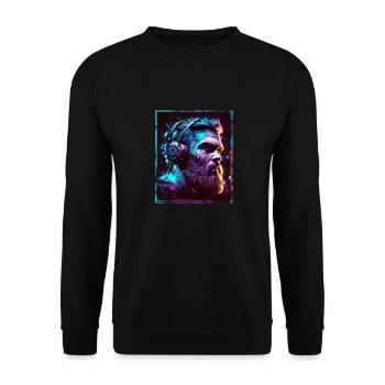 Viking Viking Headset Gamer Streamer Music Neon - Unisex Sweatshirt - black - Front - Alina (178cm) & Michal (187cm)
