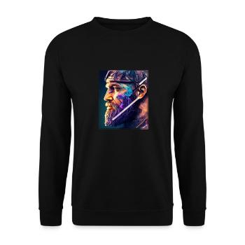 Viking Viking Polygon Geometric Nordic Neon - Unisex Sweatshirt - black - Front - Alina (178cm) & Michal (187cm)