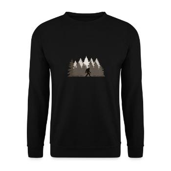 Bigfoot Is My Hero Retro Vintage Doesn't Believe - Unisex Sweatshirt - black - Front - Alina (178cm) & Michal (187cm)
