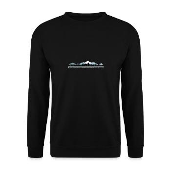 Retro Wald Natur Wildlife Bäume Reflexion - Unisex Pullover - Schwarz - Vorne - Alina (178cm) & Michal (187cm)