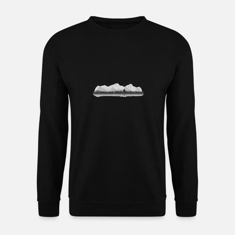 Retro Mountain Bigfoot Wildlife Outdoor Forest - Unisex Pullover - Schwarz