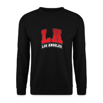 Los Angeles La Kalifornien Geschenk - Unisex Pullover - Schwarz - Vorne - Alina (178cm) & Michal (187cm)