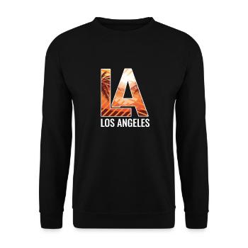 Los Angeles La Kalifornien Geschenk - Unisex Pullover - Schwarz - Vorne - Alina (178cm) & Michal (187cm)