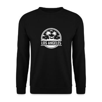 Los Angeles La Kalifornien Geschenk - Unisex Pullover - Schwarz - Vorne - Alina (178cm) & Michal (187cm)