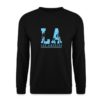 Los Angeles La Kalifornien Geschenk - Unisex Pullover - Schwarz - Vorne - Alina (178cm) & Michal (187cm)