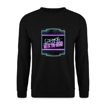 comics present book cat wine books coffee happy - Unisex Pullover - Schwarz - Vorne - Alina (178cm) & Michal (187cm)