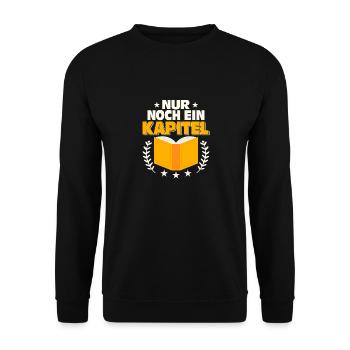 Nur noch ein Kapitel Lesen Buch - Unisex Pullover - Schwarz - Vorne - Alina (178cm) & Michal (187cm)