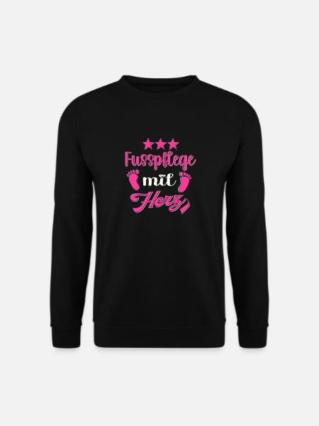 Fusspflege mit Herz Fuss Füsse Fusspflegerin - Unisex Pullover - Schwarz