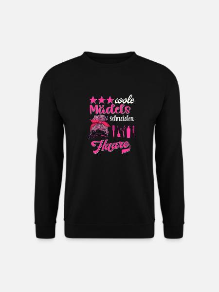 Coole Friseurin mit Herz Frisör Frisörin Friseur - Unisex Pullover - Schwarz