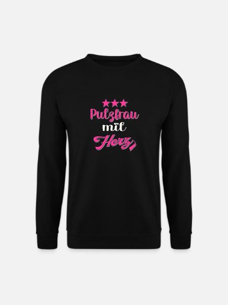 Putzfee Putzfrau mit Herz Putzen Reinigungskraft - Unisex Pullover - Schwarz